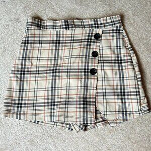 Altar'd State Plaid Button Skort